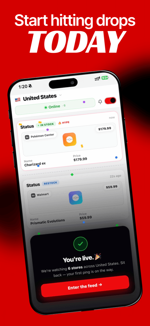 Pingr App Store screenshot — start hitting drops today with the live feed